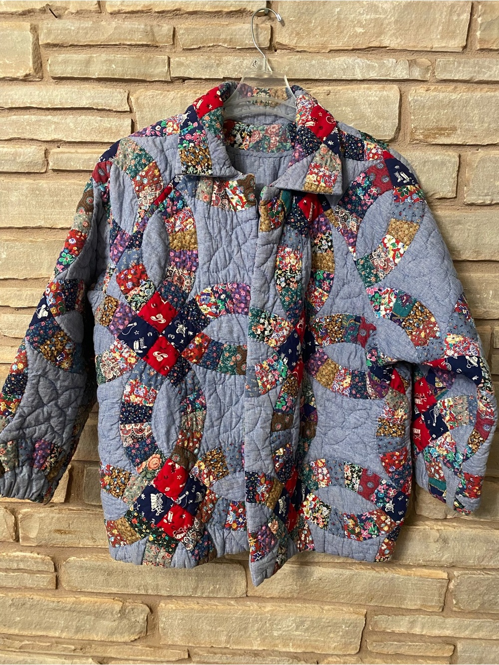 Handmade Quilted Patchwork Boho Oversized Jacket Cotton Wellmade Unique No Size - Picture 2 of 13